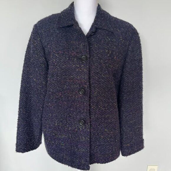 Sag Harbor Jackets & Blazers - Vintage Sag Harbor Dark Purple Tweed Blazer | Soft | Lined | EUC | Size 16